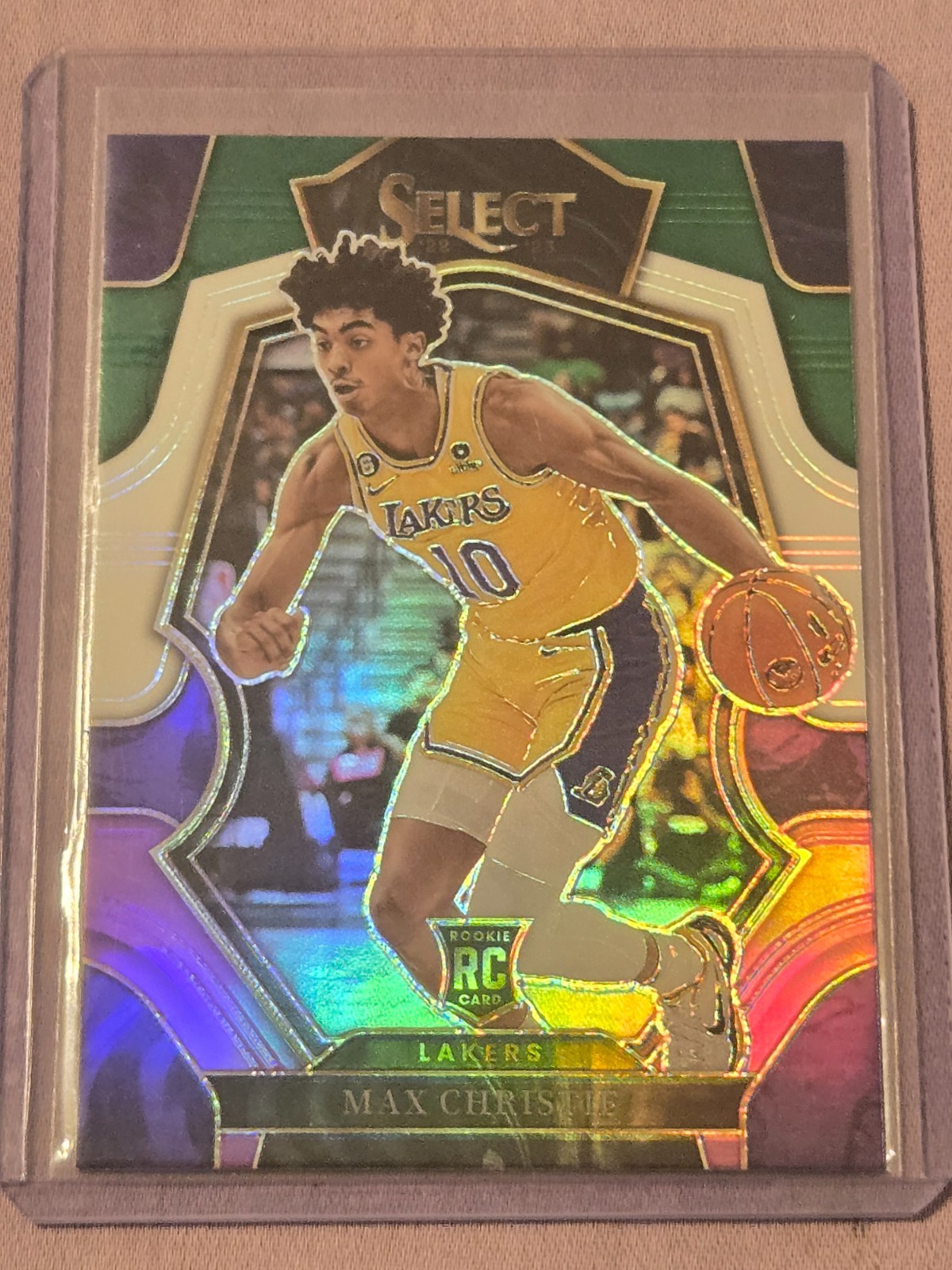 2022-23 Panini Select Max Christie RC Green White Purple Prizm Premier Level