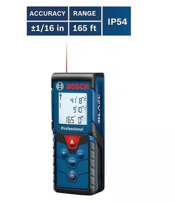 #ad BOSCH BLAZE 165 ft. Dual Power Battery Laser Distance Tape Measuring TDW039796 $39.99