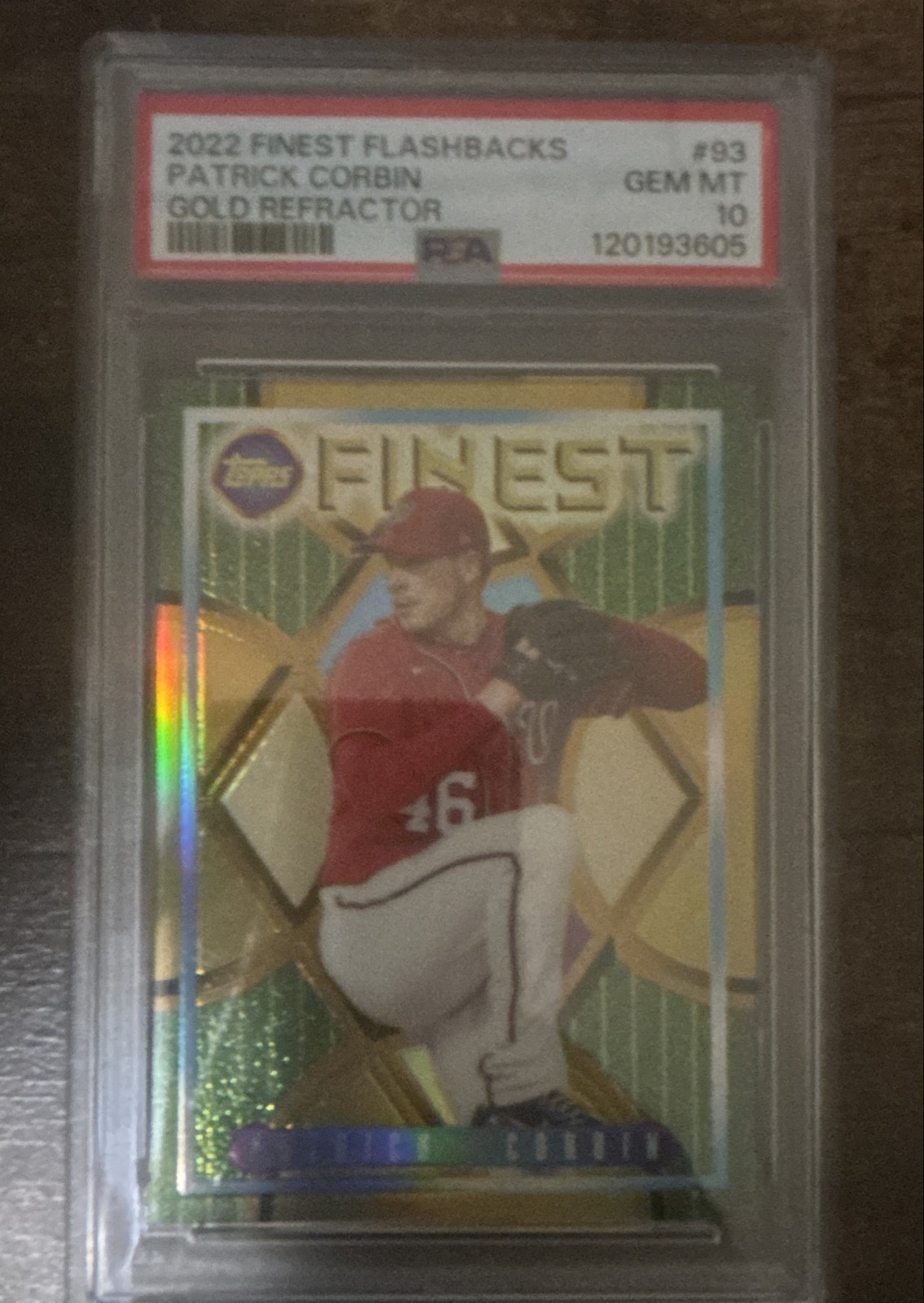 2022 Topps Finest Flashbacks - Patrick Corbin #93 Gold Refractor /50