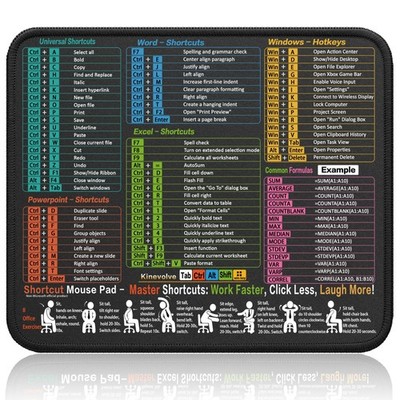 Kinevolve Mouse 11.8L x 9.8W inches, Black(Multi-Software Shortcut Pad) 