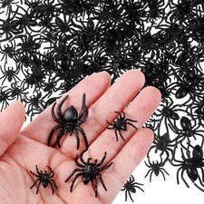 300 Pcs Halloween Plastic Spider Bulk Black Realistic Fake Spiders 3 Sizes Pr