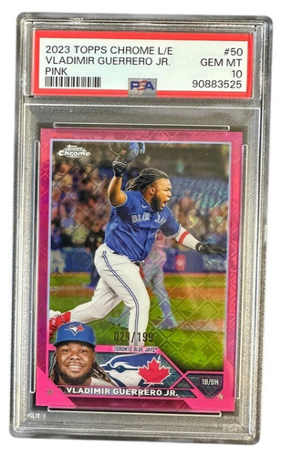 2023 Topps Chrome Logofractor #50 Vladimir Guerrero Jr. Pink PSA 10  /199 POP 10