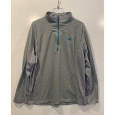 The North Face Mens Gray 1/4 Zip Fleece Pullover Sweatshirt Sweater Size XL