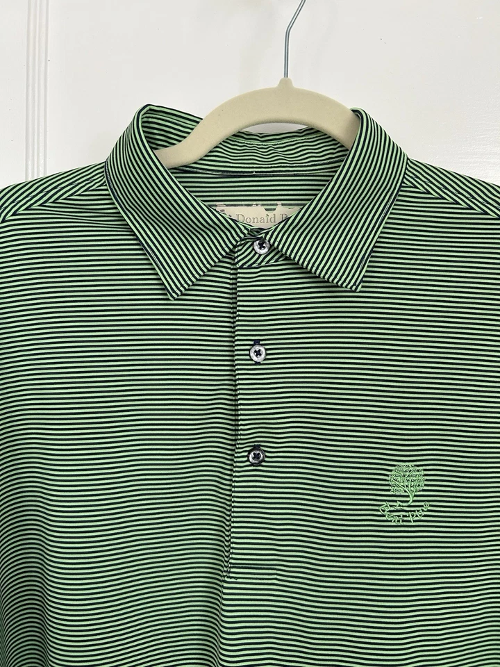 Polo Donald Ross Pino Doblado Hombre Talla M Verde Rayas Verticales Foto 2 de 4