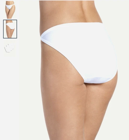 Женские жокей 3-Pack струнных инструментов бикини (белый) 100% хлопок трусики нижнее белье - Изображение 3 из 4