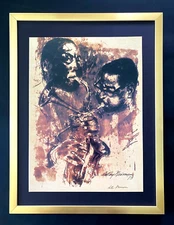 LEROY NEIMAN +  BEBOP + CIRCA 1970'S + SIGNED PRINT FRAMED