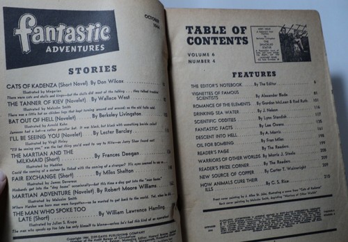 Fantastic Adventures - October 1944 - pulp - no back cover - front cover detachd - Picture 2 of 2