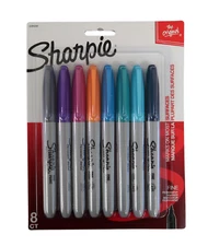 Sharpie Fine Point Permanent Markers Assorted Colors 8 Count New In Pack 2084298