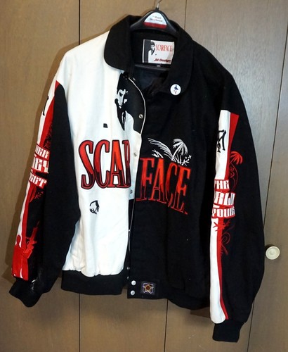 Scarface 3XL JH design bomber style lined jacket black & white - 第 1/7 張圖片