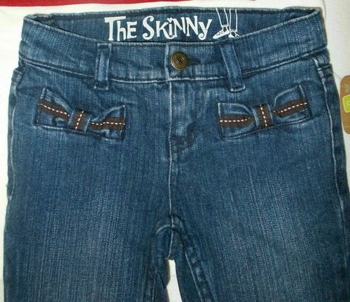 CRAZY 8 by Gymboree Bow Pocket Skinny Blue Jean Denim Pants NWT 4 - Picture 2 of 3