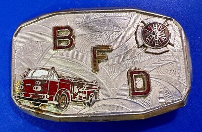BFD Bureau of Fire Department Fire Truck Fire Fighter Hookfast Belt Buckle