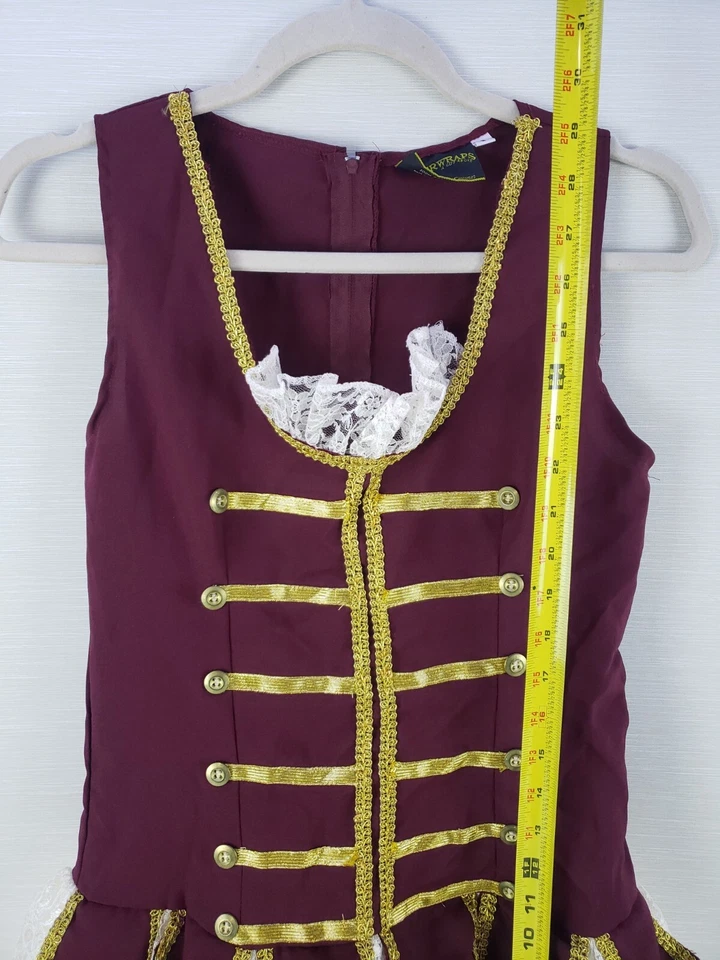 Underwraps Costume Lady Pirate Outfit & Hat Woman Small Velvet Halloween  - Image 3 of 4