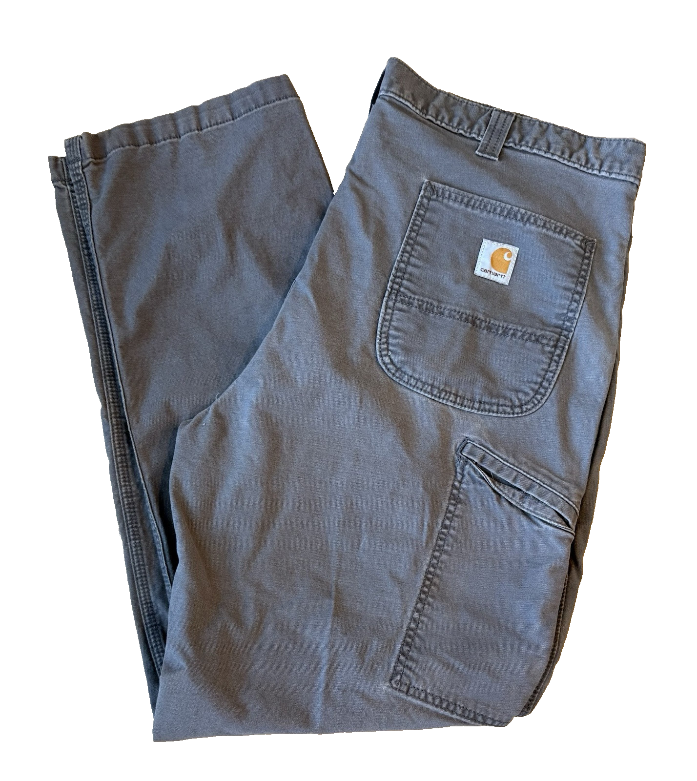 Carhartt Relaxed Fit Carpenter Pants 40x32 Gray Duck Canvas USA Made Workwear Utility