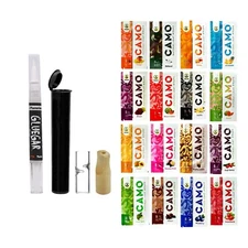 Camo Natural Leaf- 8 Pack Assorted Mix - Bundle GlueGar OG 3ml, Glass &Wood Tip