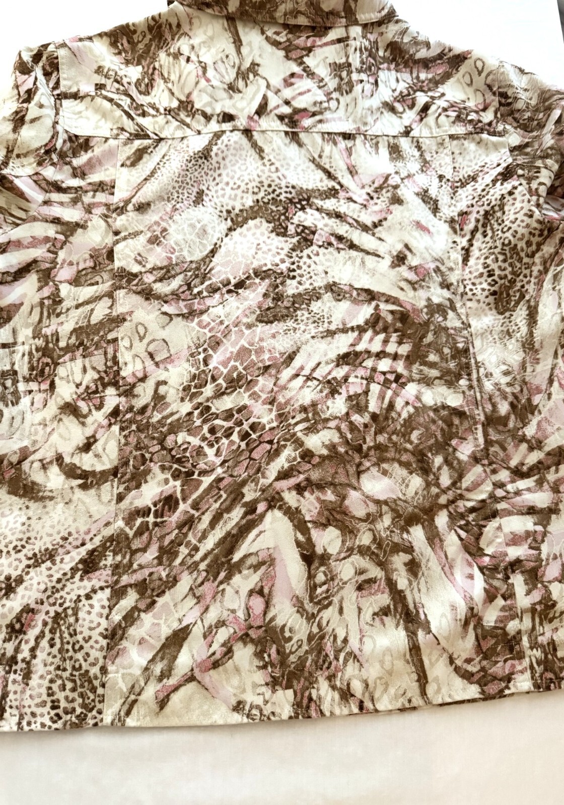 Chicos Additions Jacket Pink Brown Leopard Lightw… - image 2