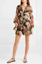 $595 Zimmermann Espionage Floral Print Silk Chiffon Romper Playsuit (Size 3)