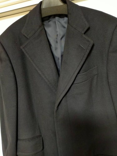 ISAIA 100% Kaschmir Herren Chesterfield Mantel Dark Navy Made in Italy Gr. IT44 - Bild 11 von 24