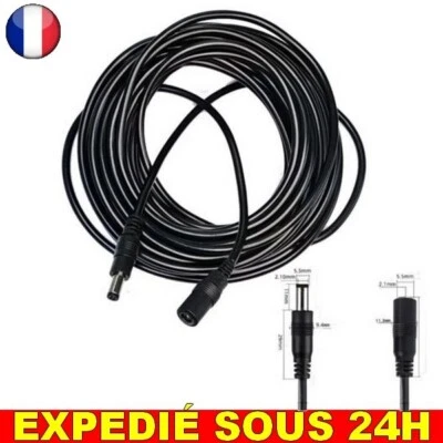 ✅ Câble 5M 5.5mm 2.1mm DC Connecteur D Alimentation Rallonge Jack Adaptateur
