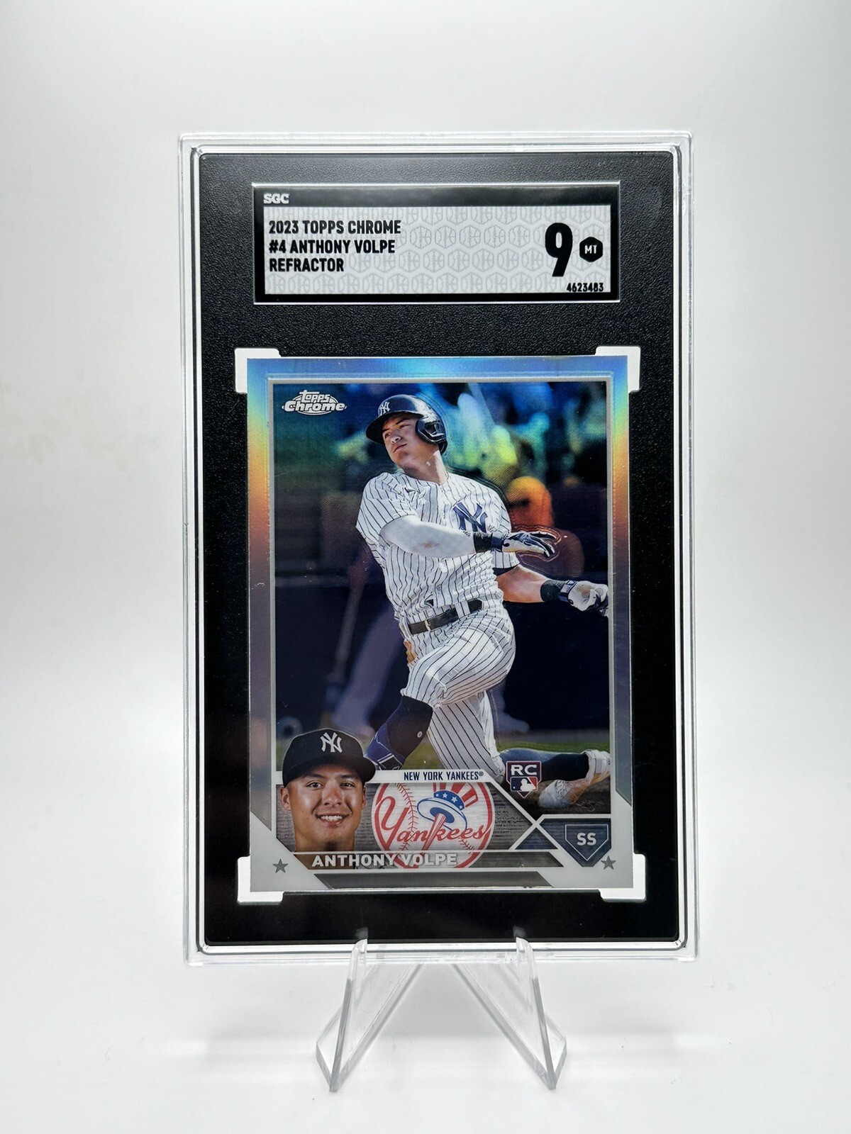 2023 Topps Chrome Baseball Anthony Volpe #4 Refractor SGC9