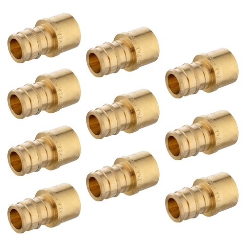 EFIELD 10 PCS Pex-A 1"x1" Female Sweat Adapter Expansion Brass Fittings, No Lead