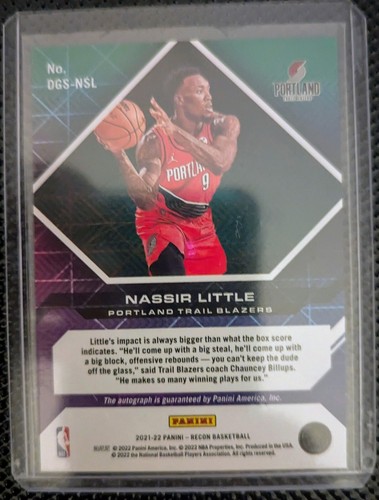 2021-22 Recon - Nassir Little RC Destined for Greatness Signatures Blue /49 Auto - Picture 2 of 2