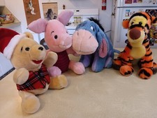 Vintage Winnie The Pooh Plush Plushies Lot of 4 Tigger Pooh Piglet Eeyore 9"-10"