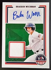2022 USA Stars & Stripes BRAEDEN WECKMAN #SSS-BW Prospect Patch Auto SP #d /349