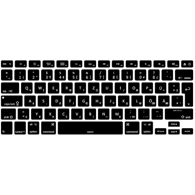 Keyboard Cover, MacBook, Silikon, Schutzhaube, QWERTZ, Schwarz