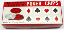Arrco Poker Chips 100 Piece Set Interlocking Plastic Standard Size Made in USA
