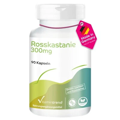 Rosskastanie 300mg - mit 900mg Rosskastanienextrakt- 90 Kapseln, Vitamintrend
