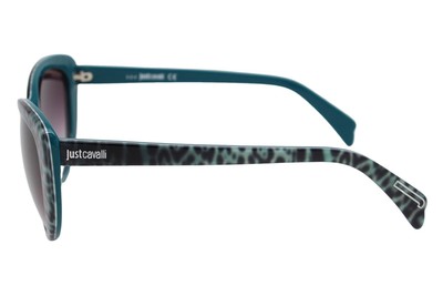 Just Cavalli Women\'s Sunglasses (JC646S) JUST CAVALLI Sunglasses JC646S 53V Blonde Havana / Blue 57MM  main image 4
