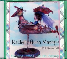 NEW CLOTH FOLK ART DOLL CD PATTERN "RACHEL'S FLYING MACHINE" BY SUSAN BARMORE