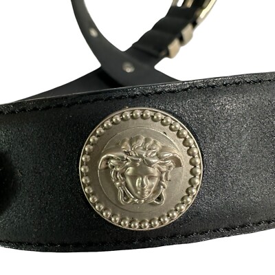 Vintage genuine GIANNI VERSACE crystal medusa rhinestone leather belt 28 unisex Vintage Genuine GIANNI VERSACE Crystal Medusa Rhinestone  main image 2
