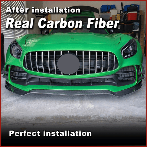 For Mercedes Benz AMG GT R 2016-2018 Real Carbon Fiber Front Bumper Lip Spoiler  - Picture 2 of 11