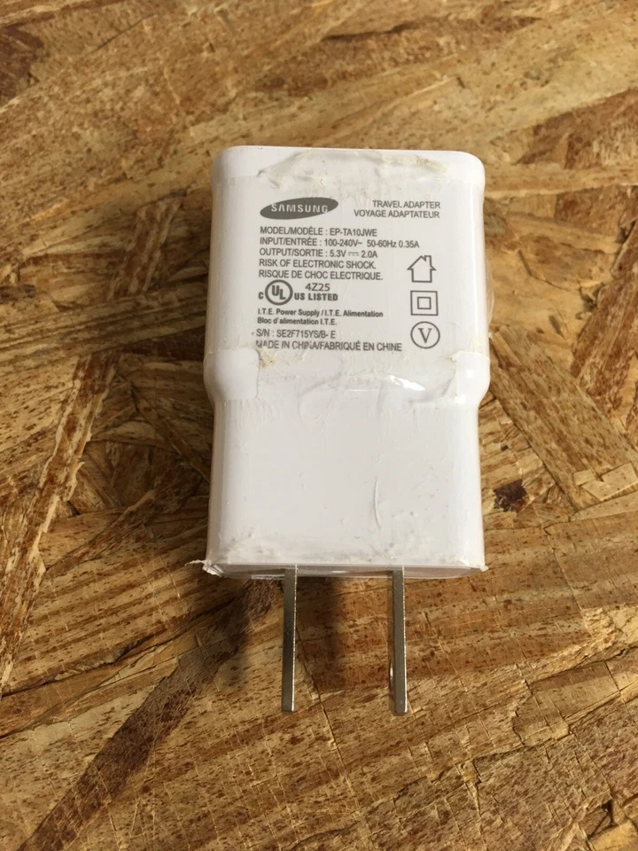 Cargador de pared/viaje blanco genuino OEM Samsung (EP-TA10JWE) (SOLO ADAPTADOR) Foto 3 de 3