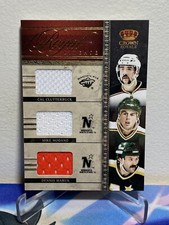 2011-12 Panini CROWN ROYALE CLUTTERBUCK MODANO MARUK #19 LINEAGE TRIPLE JERSEY
