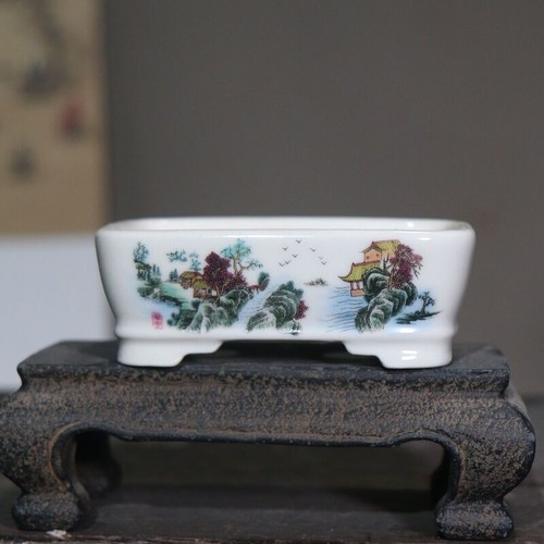 Purple Sand Pot Bonsai Basin Small Basin Rectangular Ceramic Basin Flowerpot - Picture 2 of 15