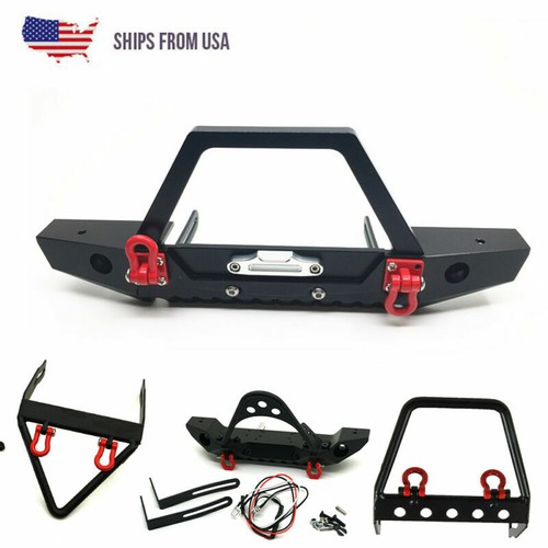 RC 1/10 Metal Front Bumper Winch Mount with Shackles for Axial SCX10 Crawler Car eBay