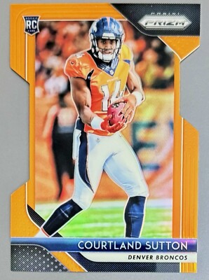 2018 Prizm Courtland Sutton Rookie (Team Match) Orange Die-Cut RC /249  
