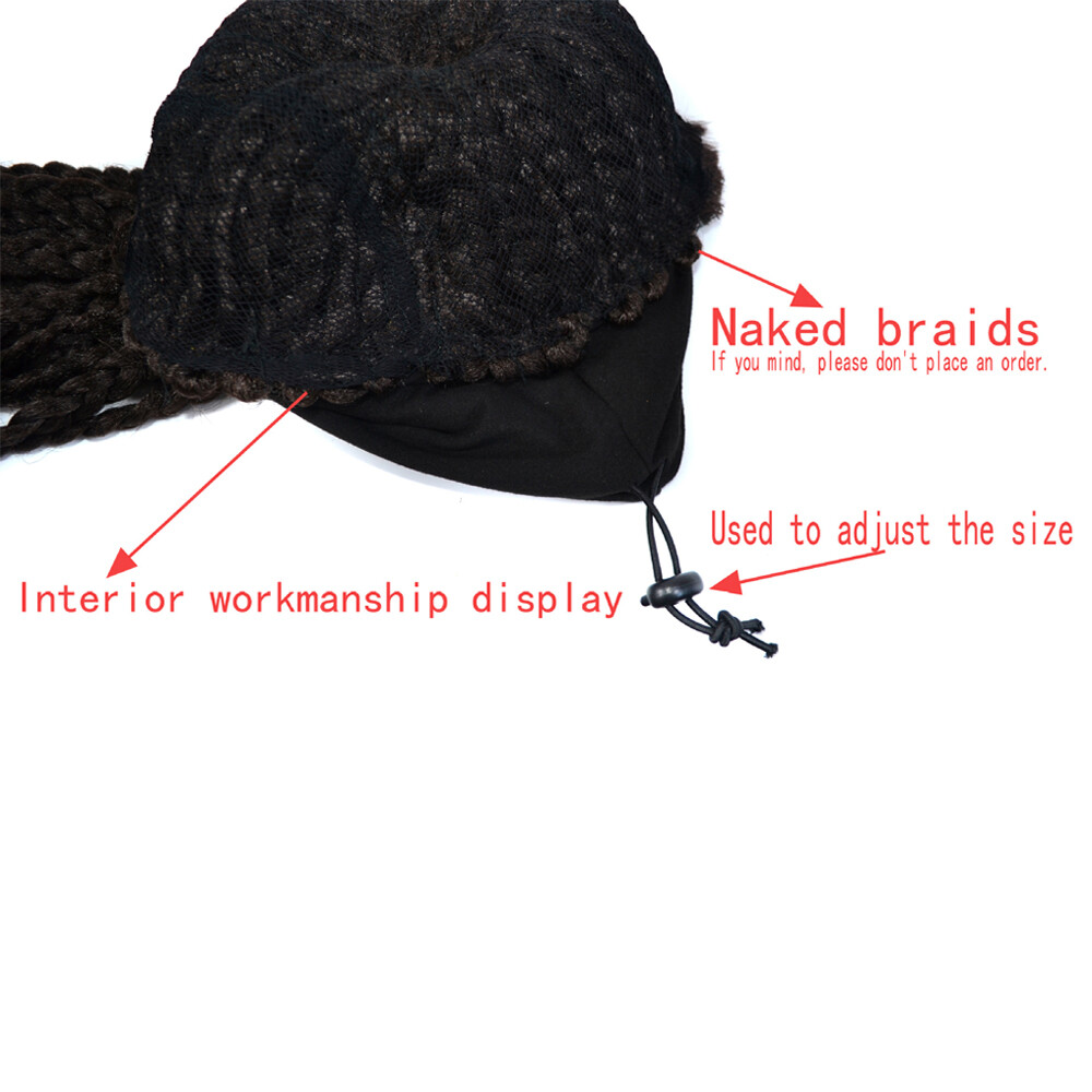 18" Box Braids Headband wigs Braided Ponytails Turban Wigs Cornrow Braided Wigs - Picture 3 of 38