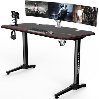 Kinsal 55 Inch Gaming Desk Computer Table With Large Mousepad And