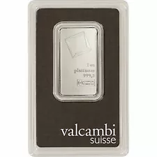 1 oz Platinum Bar - Valcambi Suisse .9995 Fine Platinum With In