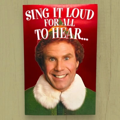 ELF Movie Sing It Loud Will Ferrell American Greetings Christmas Card Happiest