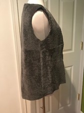 NWOT DROMe Italy gray shearling suede high lo...