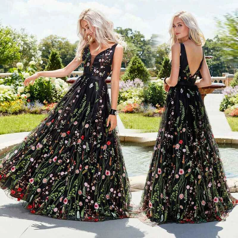 Prom dress shop embroidered flowers