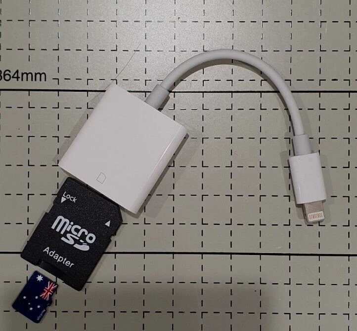 8 Pin OTG to SD Card Reader Writer Adapter iPhone X iPad Air Pro Mini + Micro SD - Image 4 of 4