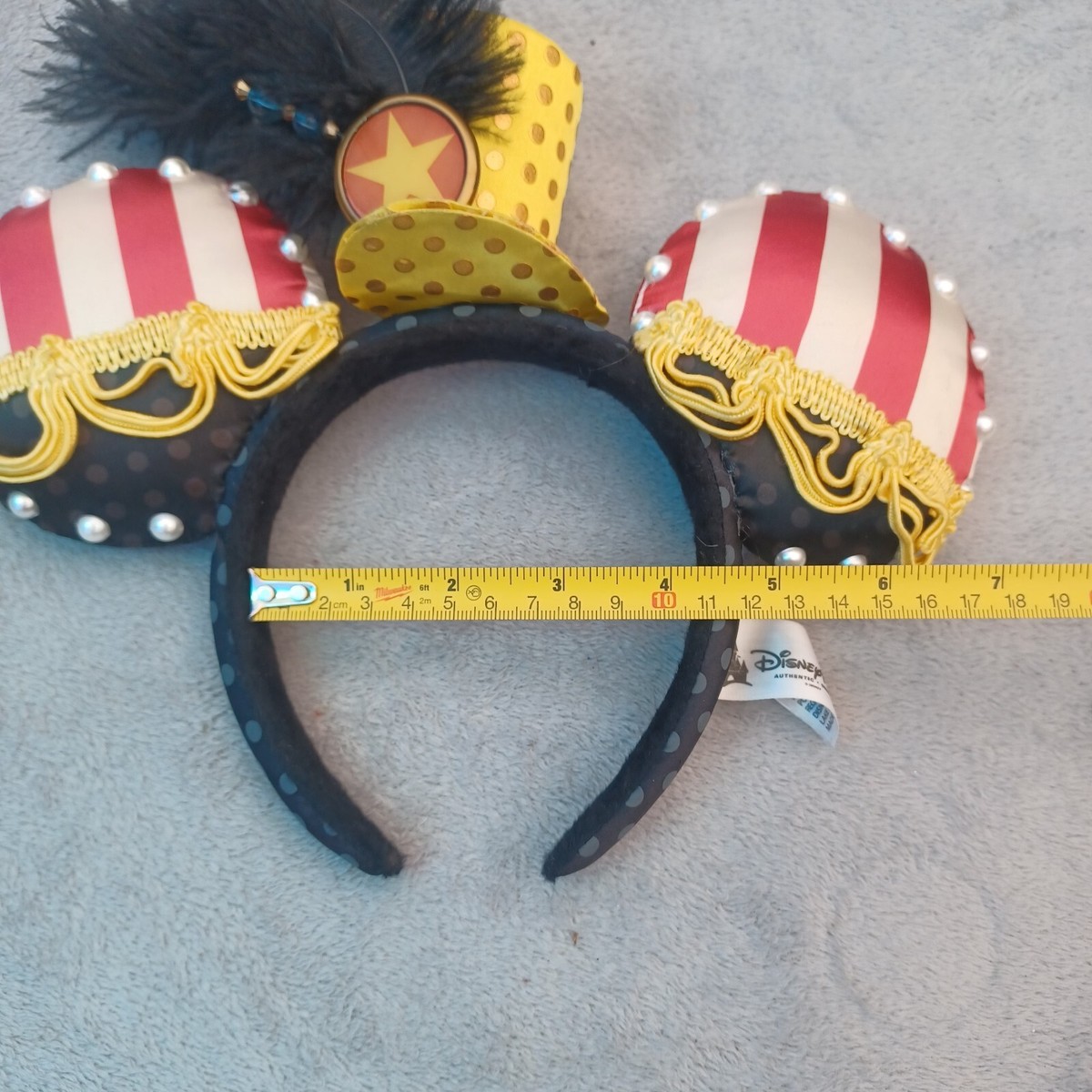 Vintage Disney Mickey Mouse Ears Band Director Headband Feather Pearls Disney‎ Pearls Sparkle Mickey Ears - Mouse Ears Headband – Little  main image 3