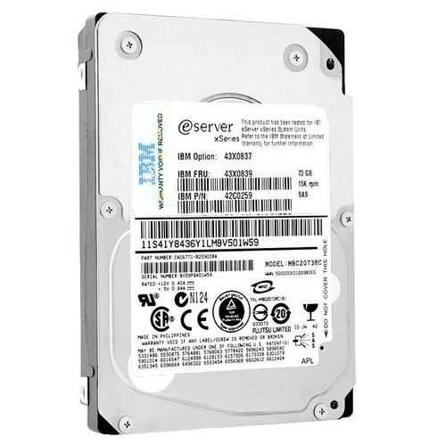 Hard Drive IBM 73Gb MBC2073RC 15000 RPM SAS 2.5 Inch 42C0259 43X0839 - Picture 2 of 5
