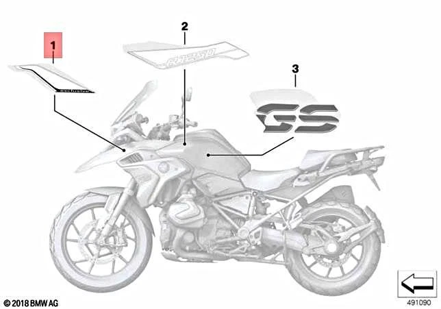 Genuine BMW K50 R 1250 GS 19 0J90 0J93 Lettering Right 51148406722