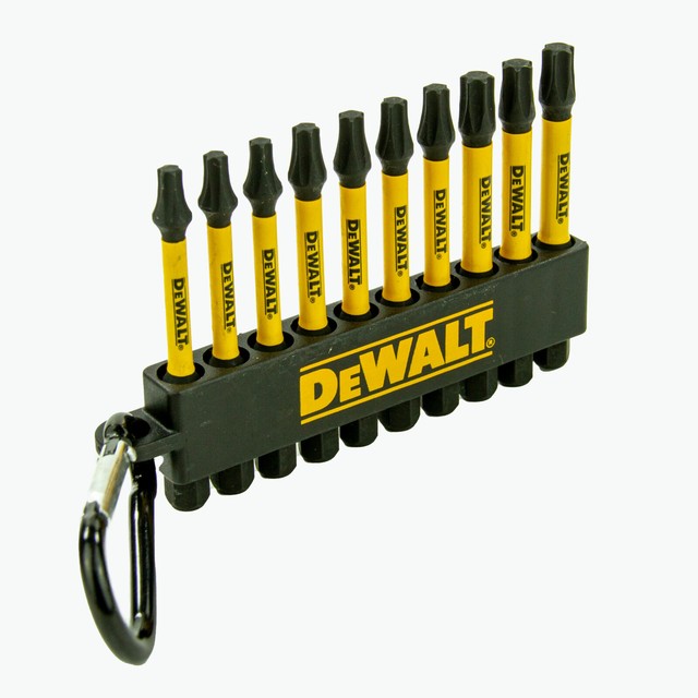 DeWalt DT7275QZ Torx 57mm 10Teilig Bit Sortiment mit Karabinerhaken
